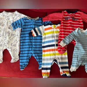 Striped Kids One Piece Set - Blue, Red, Orange